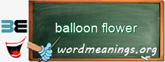 WordMeaning blackboard for balloon flower